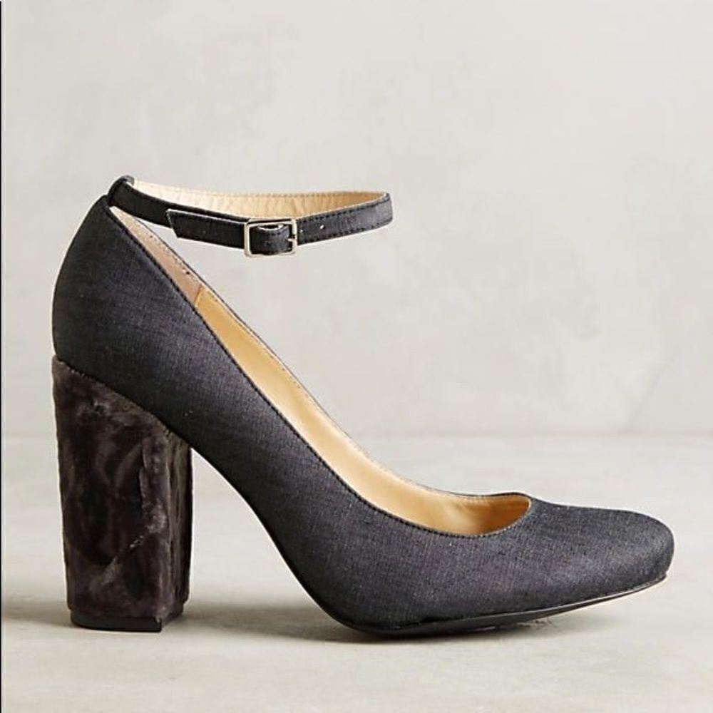 Anthropologie Farylrobin Tessa Velvet Heels